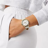 Buy Shop Tommy Hilfiger Ari Diamonds White Dial Cream Leather Strap Watch for Women - 1781982 USA Online