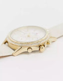 Buy Shop Tommy Hilfiger Ari Diamonds White Dial Cream Leather Strap Watch for Women - 1781982 USA Online