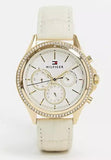 Buy Shop Tommy Hilfiger Ari Diamonds White Dial Cream Leather Strap Watch for Women - 1781982 USA Online