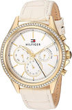 Buy Shop Tommy Hilfiger Ari Diamonds White Dial Cream Leather Strap Watch for Women - 1781982 USA Online