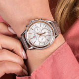 Buy Shop Tommy Hilfiger Ari Diamonds White Dial Grey Leather Strap Watch for Women - 1781980 USA Online