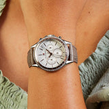 Buy Shop Tommy Hilfiger Ari Diamonds White Dial Grey Leather Strap Watch for Women - 1781980 USA Online