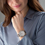 Buy Shop Tommy Hilfiger Ari Diamonds White Dial Grey Leather Strap Watch for Women - 1781980 USA Online