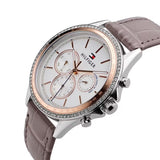 Buy Shop Tommy Hilfiger Ari Diamonds White Dial Grey Leather Strap Watch for Women - 1781980 USA Online