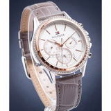 Buy Shop Tommy Hilfiger Ari Diamonds White Dial Grey Leather Strap Watch for Women - 1781980 USA Online