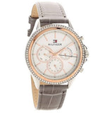 Buy Shop Tommy Hilfiger Ari Diamonds White Dial Grey Leather Strap Watch for Women - 1781980 USA Online