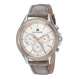 Buy Shop Tommy Hilfiger Ari Diamonds White Dial Grey Leather Strap Watch for Women - 1781980 USA Online