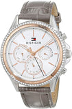 Buy Shop Tommy Hilfiger Ari Diamonds White Dial Grey Leather Strap Watch for Women - 1781980 USA Online