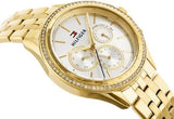 Buy Shop Tommy Hilfiger Ari Multifunction Diamonds Silver Dial Gold Steel Strap Watch for Women - 1781977 USA Online