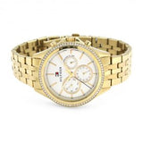 Buy Shop Tommy Hilfiger Ari Multifunction Diamonds Silver Dial Gold Steel Strap Watch for Women - 1781977 USA Online