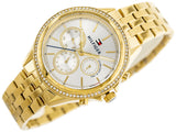Buy Shop Tommy Hilfiger Ari Multifunction Diamonds Silver Dial Gold Steel Strap Watch for Women - 1781977 USA Online