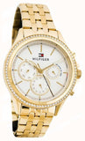 Buy Shop Tommy Hilfiger Ari Multifunction Diamonds Silver Dial Gold Steel Strap Watch for Women - 1781977 USA Online