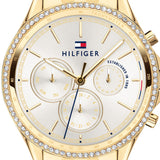 Buy Shop Tommy Hilfiger Ari Multifunction Diamonds Silver Dial Gold Steel Strap Watch for Women - 1781977 USA Online