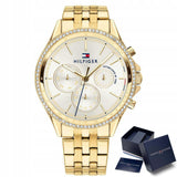 Buy Shop Tommy Hilfiger Ari Multifunction Diamonds Silver Dial Gold Steel Strap Watch for Women - 1781977 USA Online