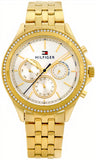 Buy Shop Tommy Hilfiger Ari Multifunction Diamonds Silver Dial Gold Steel Strap Watch for Women - 1781977 USA Online