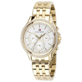 Buy Shop Tommy Hilfiger Ari Multifunction Diamonds Silver Dial Gold Steel Strap Watch for Women - 1781977 USA Online