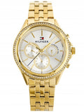 Buy Shop Tommy Hilfiger Ari Multifunction Diamonds Silver Dial Gold Steel Strap Watch for Women - 1781977 USA Online