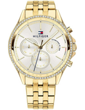 Buy Shop Tommy Hilfiger Ari Multifunction Diamonds Silver Dial Gold Steel Strap Watch for Women - 1781977 USA Online
