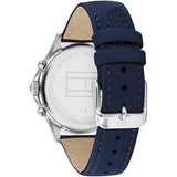 Buy Shop Tommy Hilfiger Ari Quartz Diamonds Blue Dial Blue Leather Strap Watch for Women - 1781979 USA Online