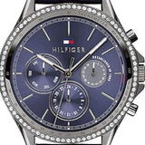 Buy Shop Tommy Hilfiger Ari Quartz Diamonds Blue Dial Blue Leather Strap Watch for Women - 1781979 USA Online