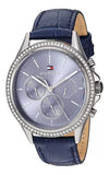 Buy Shop Tommy Hilfiger Ari Quartz Diamonds Blue Dial Blue Leather Strap Watch for Women - 1781979 USA Online