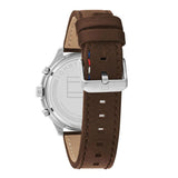 Buy Shop Tommy Hilfiger Asher Chrongraph Blue Dial Brown Leather Strap Watch For Men - 1791855 USA Online