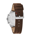 Buy Shop Tommy Hilfiger Asher Chrongraph Blue Dial Brown Leather Strap Watch For Men - 1791855 USA Online