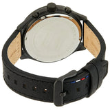 Buy Shop Tommy Hilfiger Asher Chronograph Black Dial Black Leather Strap Watch For Men - 1791854 USA Online