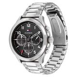 Buy Shop Tommy Hilfiger Asher Chronograph Black Dial Silver Steel Strap Watch For Men - 1791852 USA Online