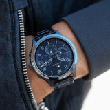 Buy Shop Tommy Hilfiger Asher Chronograph Blue Dial Blue Steel Strap Watch For Men - 1791853 USA Online