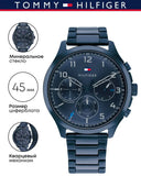 Buy Shop Tommy Hilfiger Asher Chronograph Blue Dial Blue Steel Strap Watch For Men - 1791853 USA Online