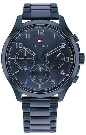 Buy Shop Tommy Hilfiger Asher Chronograph Blue Dial Blue Steel Strap Watch For Men - 1791853 USA Online