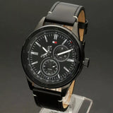 Buy Shop Tommy Hilfiger Austin Black Dial Black Leather Strap Watch for Men - 1791638 USA Online
