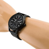 Buy Shop Tommy Hilfiger Austin Black Dial Black Leather Strap Watch for Men - 1791638 USA Online