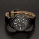 Buy Shop Tommy Hilfiger Austin Black Dial Black Leather Strap Watch for Men - 1791638 USA Online