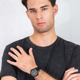 Buy Shop Tommy Hilfiger Austin Black Dial Black Leather Strap Watch for Men - 1791638 USA Online