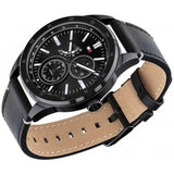 Buy Shop Tommy Hilfiger Austin Black Dial Black Leather Strap Watch for Men - 1791638 USA Online