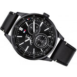 Buy Shop Tommy Hilfiger Austin Black Dial Black Leather Strap Watch for Men - 1791638 USA Online