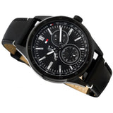 Buy Shop Tommy Hilfiger Austin Black Dial Black Leather Strap Watch for Men - 1791638 USA Online