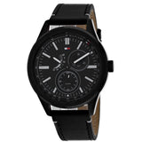 Buy Shop Tommy Hilfiger Austin Black Dial Black Leather Strap Watch for Men - 1791638 USA Online