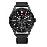 Buy Shop Tommy Hilfiger Austin Black Dial Black Leather Strap Watch for Men - 1791638 USA Online