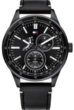 Buy Shop Tommy Hilfiger Austin Black Dial Black Leather Strap Watch for Men - 1791638 USA Online