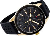 Buy Shop Tommy Hilfiger Austin Black Dial Black Rubber Strap Watch for Men - 1791636 USA Online