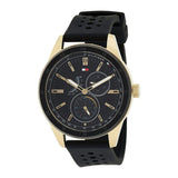 Buy Shop Tommy Hilfiger Austin Black Dial Black Rubber Strap Watch for Men - 1791636 USA Online