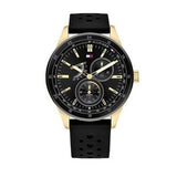 Buy Shop Tommy Hilfiger Austin Black Dial Black Rubber Strap Watch for Men - 1791636 USA Online