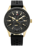 Buy Shop Tommy Hilfiger Austin Black Dial Black Rubber Strap Watch for Men - 1791636 USA Online