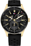 Buy Shop Tommy Hilfiger Austin Black Dial Black Rubber Strap Watch for Men - 1791636 USA Online