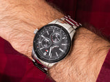 Buy Shop Tommy Hilfiger Austin Black Dial Silver Steel Strap Watch for Men - 1791639 USA Online