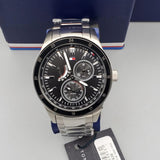 Buy Shop Tommy Hilfiger Austin Black Dial Silver Steel Strap Watch for Men - 1791639 USA Online