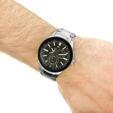 Buy Shop Tommy Hilfiger Austin Black Dial Silver Steel Strap Watch for Men - 1791639 USA Online